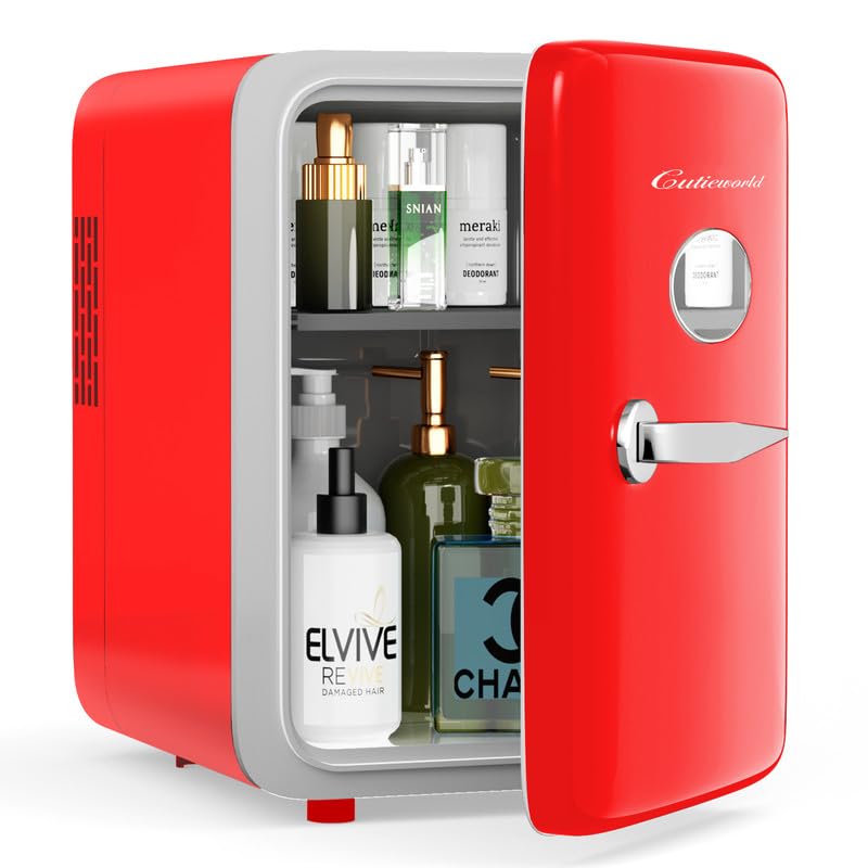 Skincare Fridge - Makeup Fridge for Refrigerating Skincare and Food, Mini Fridge Cooler and Warmer