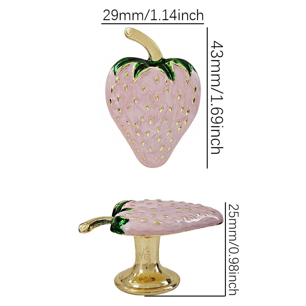 Strawberry Decor Kitchen Knobs, Drawer Handle Pull for Cupboard Dresser Wardrobe Door Home Furniture Hardware Single Hole Handle 4PCS