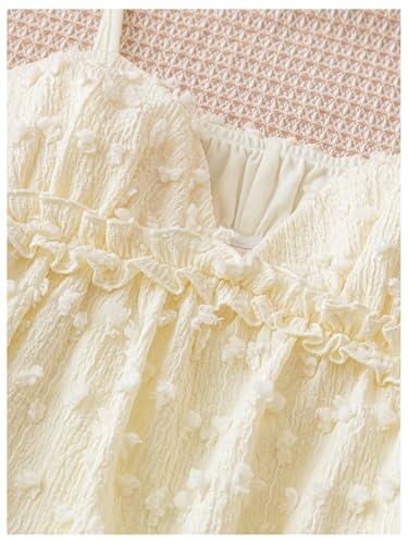 MakeMeChic Women's V Neck Spaghetti Strap Camisole Sleeveless Ruffle Hem Y2K Tank Tops