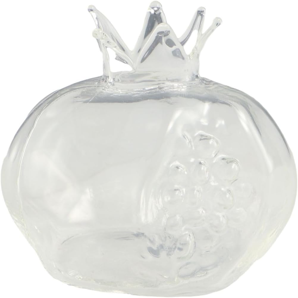 Pomegranate Shaped Glass Vase Handmade Fruit Shaped Flower Vase Mini Transparent Pomegranate Glass Vase Flower Bottle for Flowers Arrangement