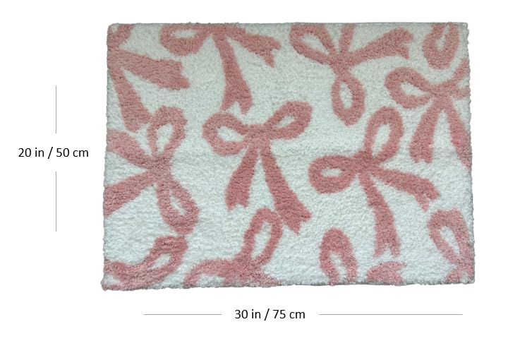 Coquette Bow Rug - Bow Shaped bathmat - Handmade & Premium- 30in (75cm) - Bathroom - Designer Rugs - Aesthetic Room Decor