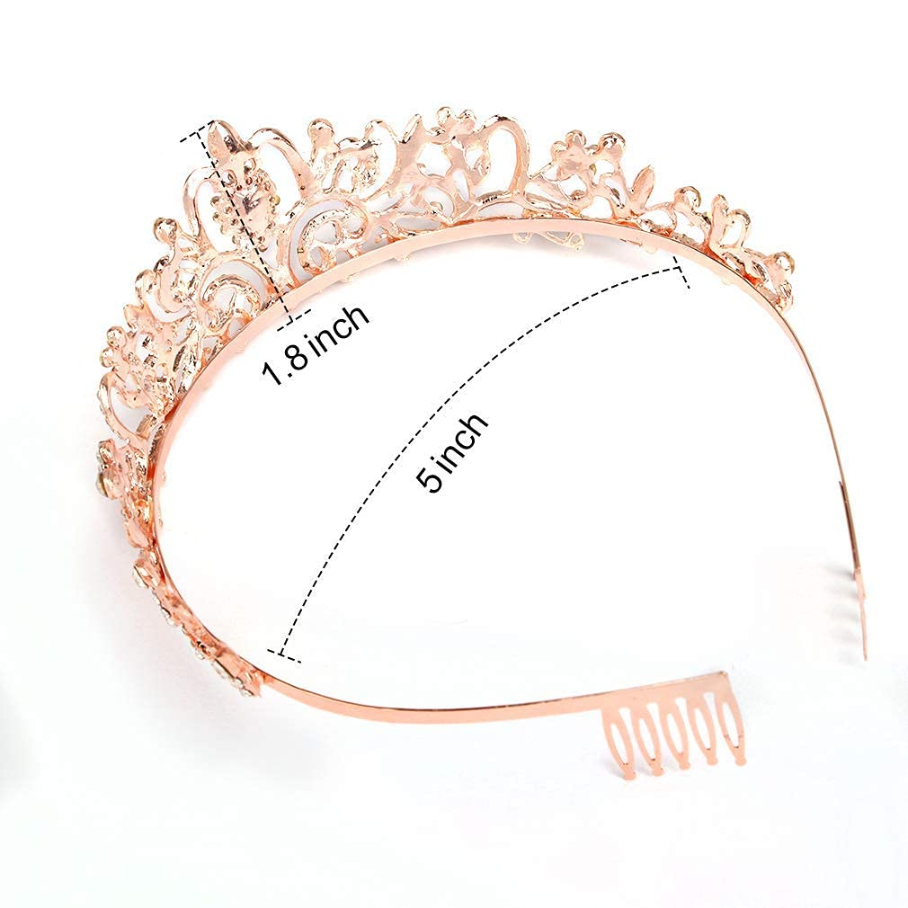 Princess Crystal Tiara Crown Headband Elegant Crown With Combs