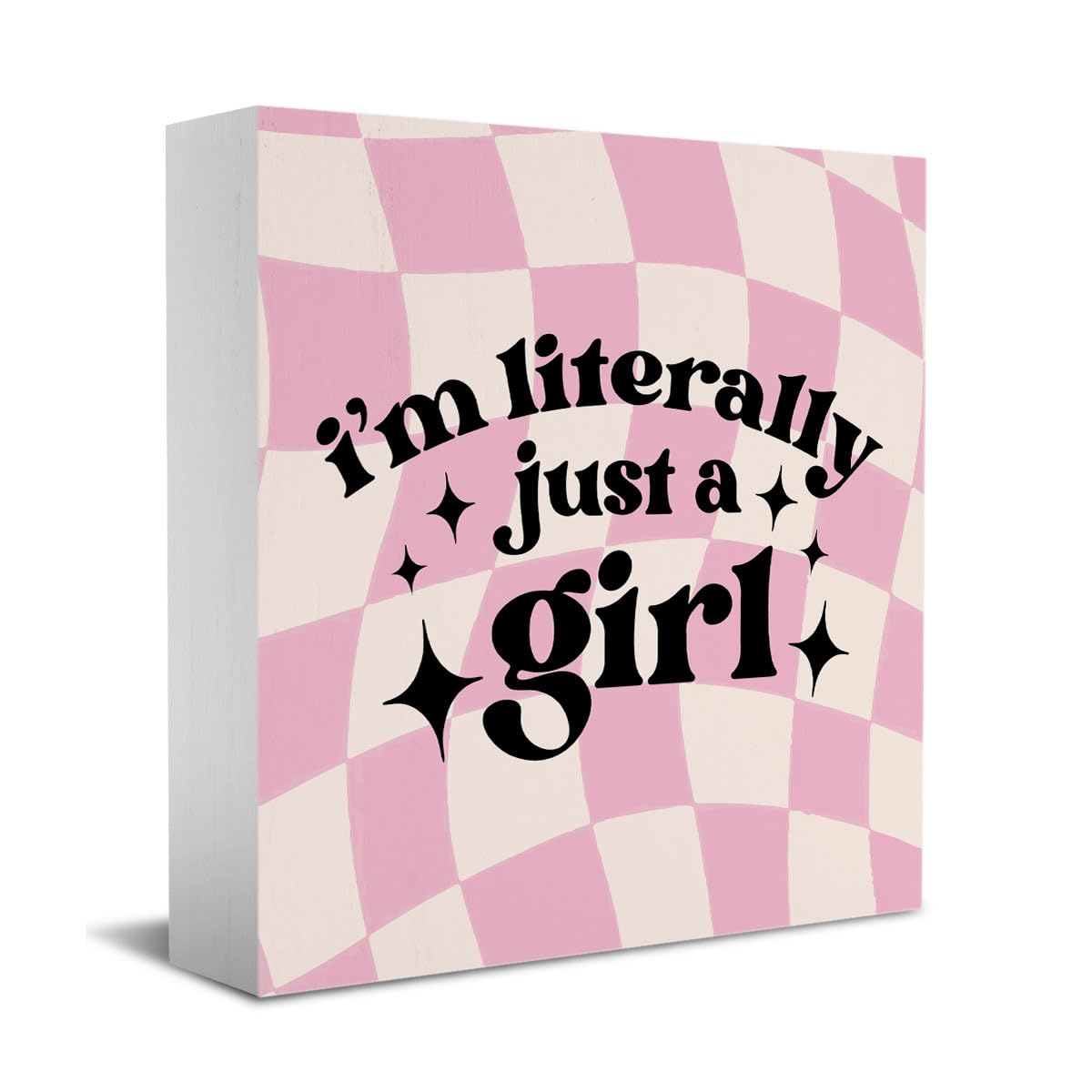 Pink Bow Coquette Room Decor - Wooden Box Sign Desk Decor