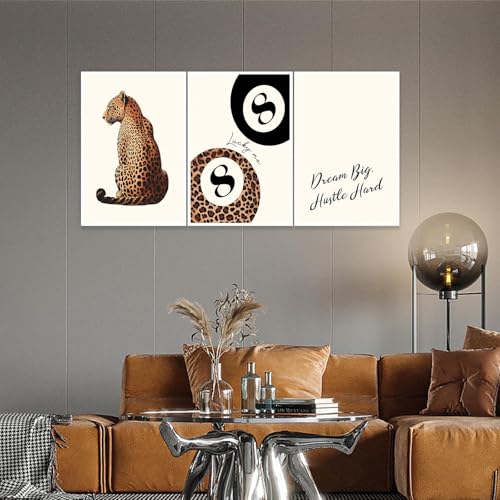 Pink Set of 3 Leopard Wall Art Prints Trendy Girly Cheetah Print Poster for Home Decor 16X24 in Unframed