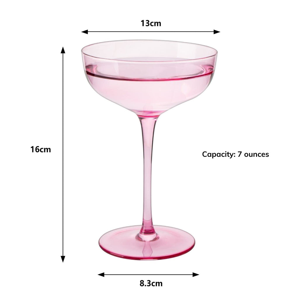 Colored Martini, Champagne and Cocktail Coupe Glass | 7oz