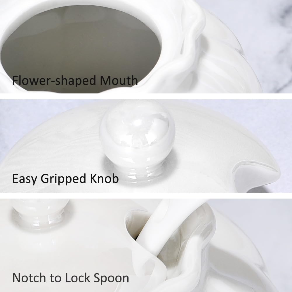 Porcelain Spice Bowl, 9oz Sugar Jar