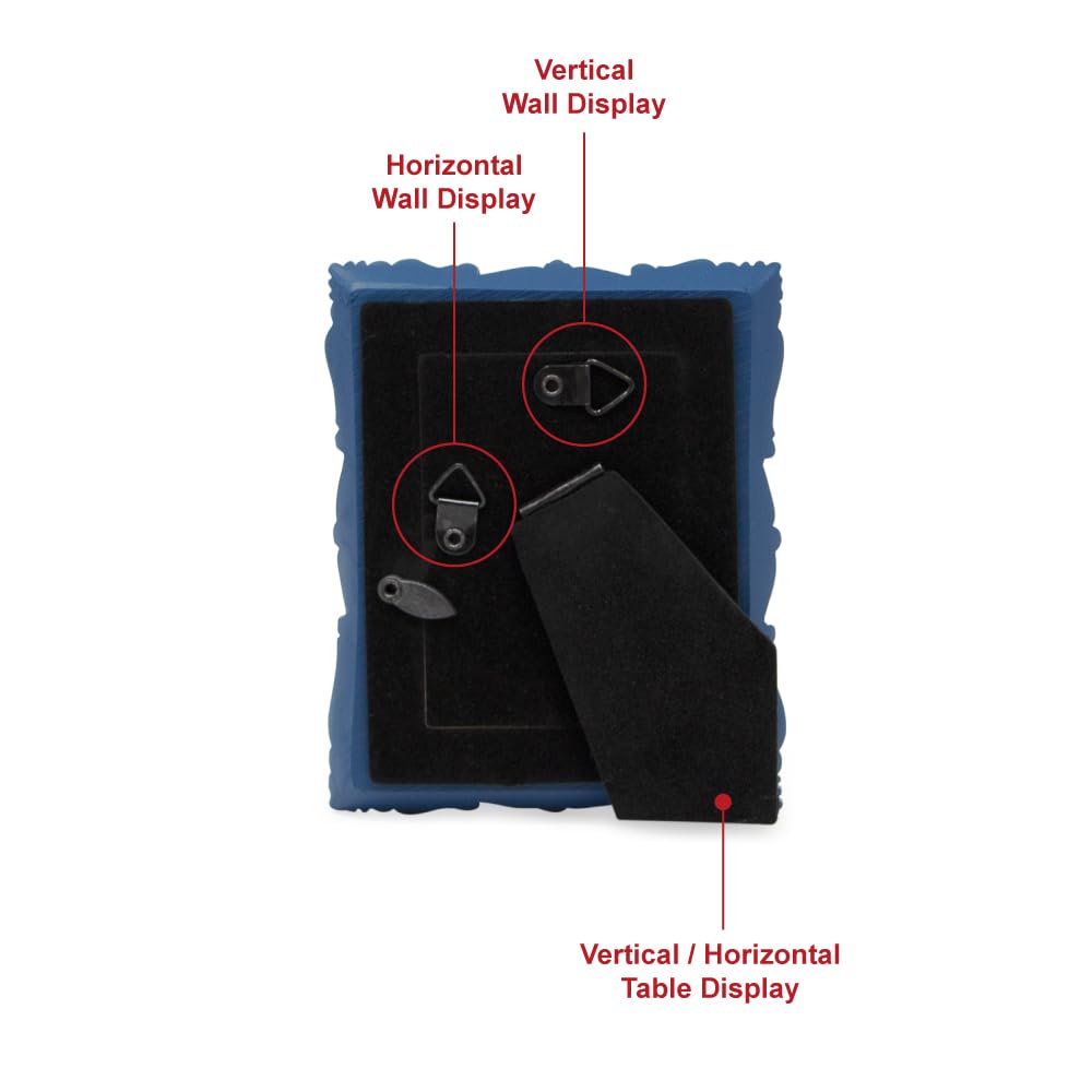 Resin Picture Frame â€?Handcrafted Floral Design with Easel for Tabletop and Wall Display