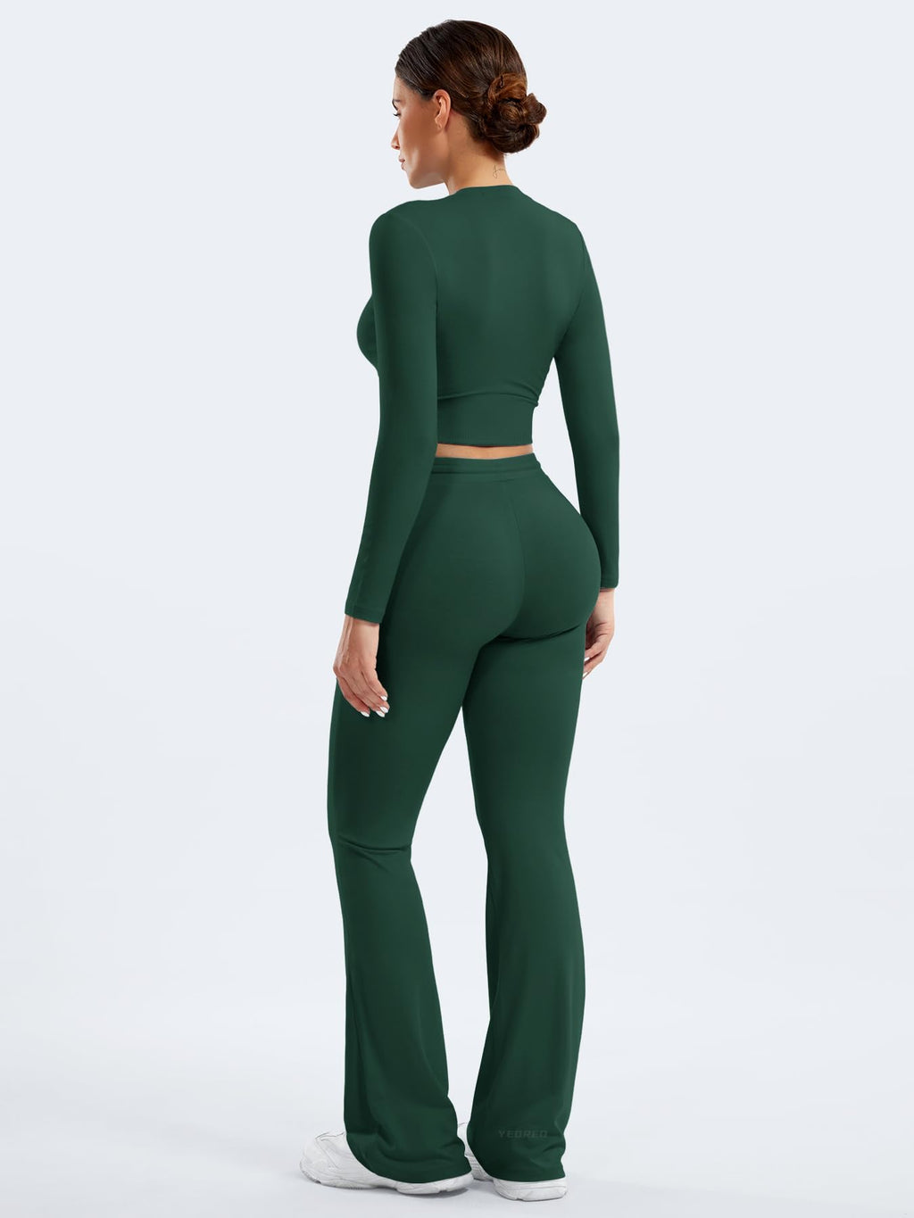 Two Piece Sets for Women Long Sleeve Tops Lounge Set Drawstring Wide Leg Pants Matching