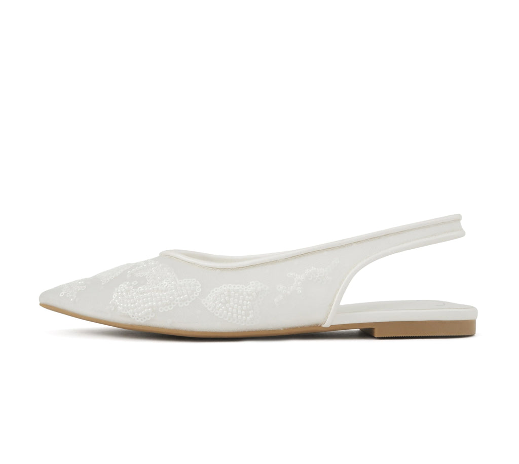 Women Pointed Toe Slingback Flat Bridal Dress Pumps