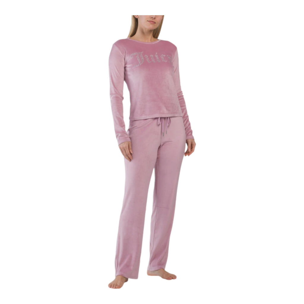 Juicy Couture Women's Velvet Fleece Pajama Set with Long Sleeve Top and Pants