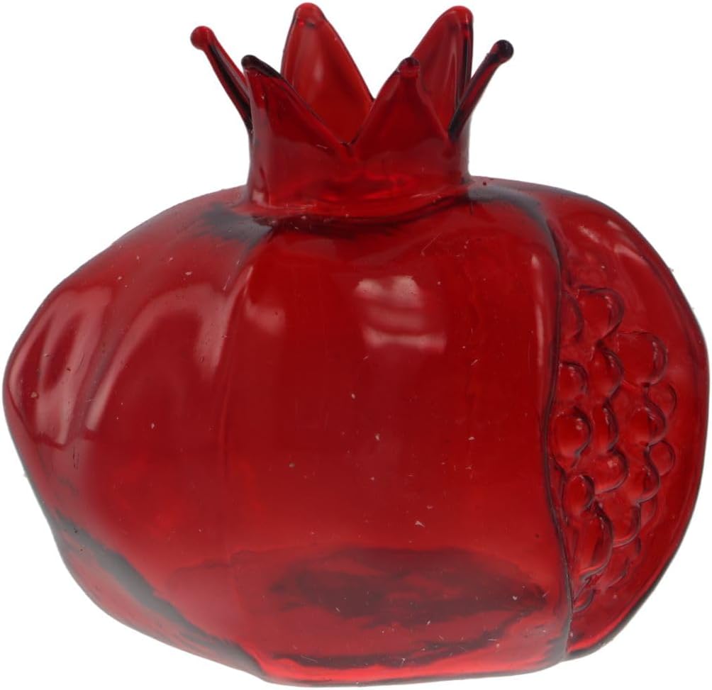 Pomegranate Shaped Glass Vase Handmade Fruit Shaped Flower Vase Mini Transparent Pomegranate Glass Vase Flower Bottle for Flowers Arrangement