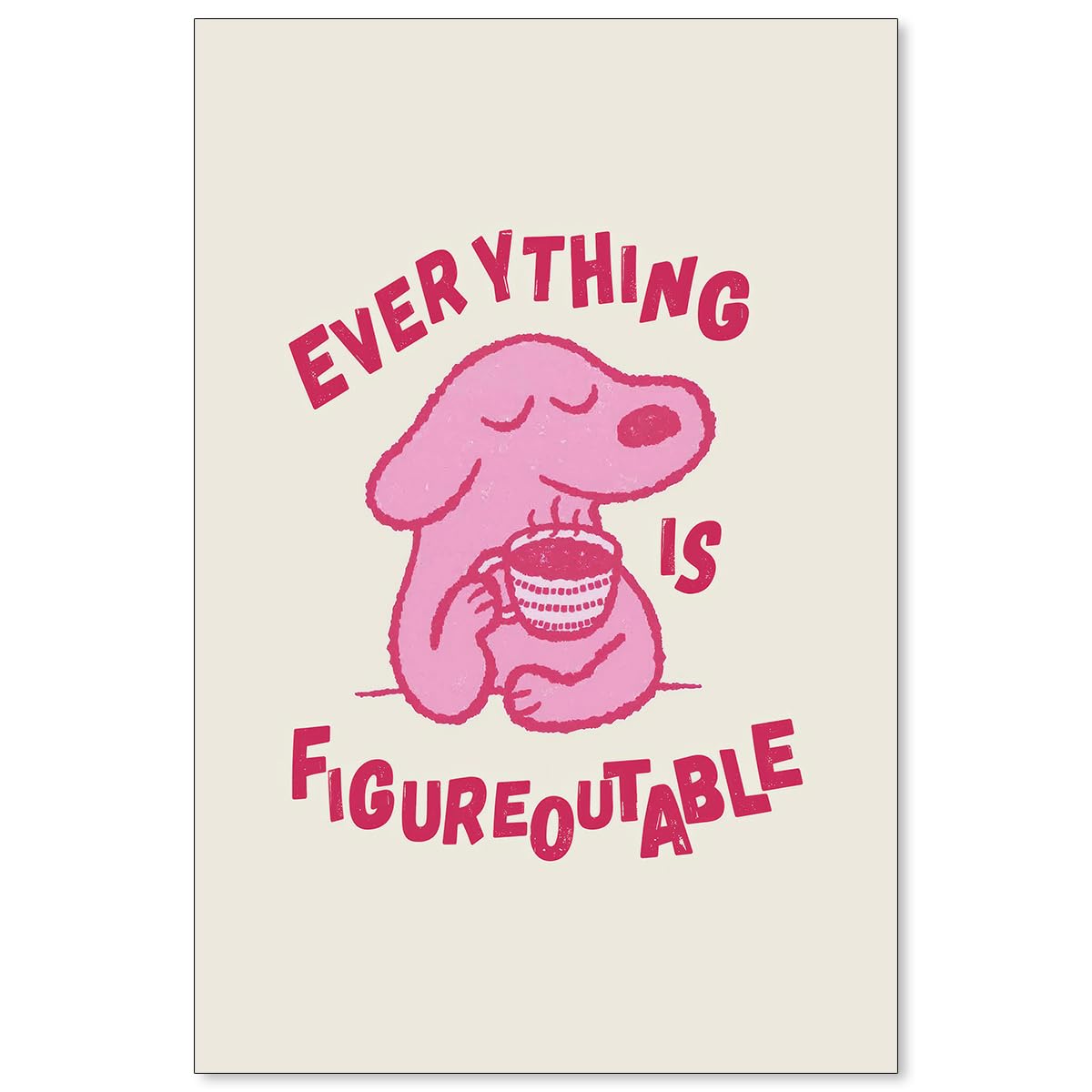 Quote Wall Art Motivational Cute Animal Posters Everything Is Figureoutable Prints Kids Bedroom Wall Decor 12X16 inch Unframed