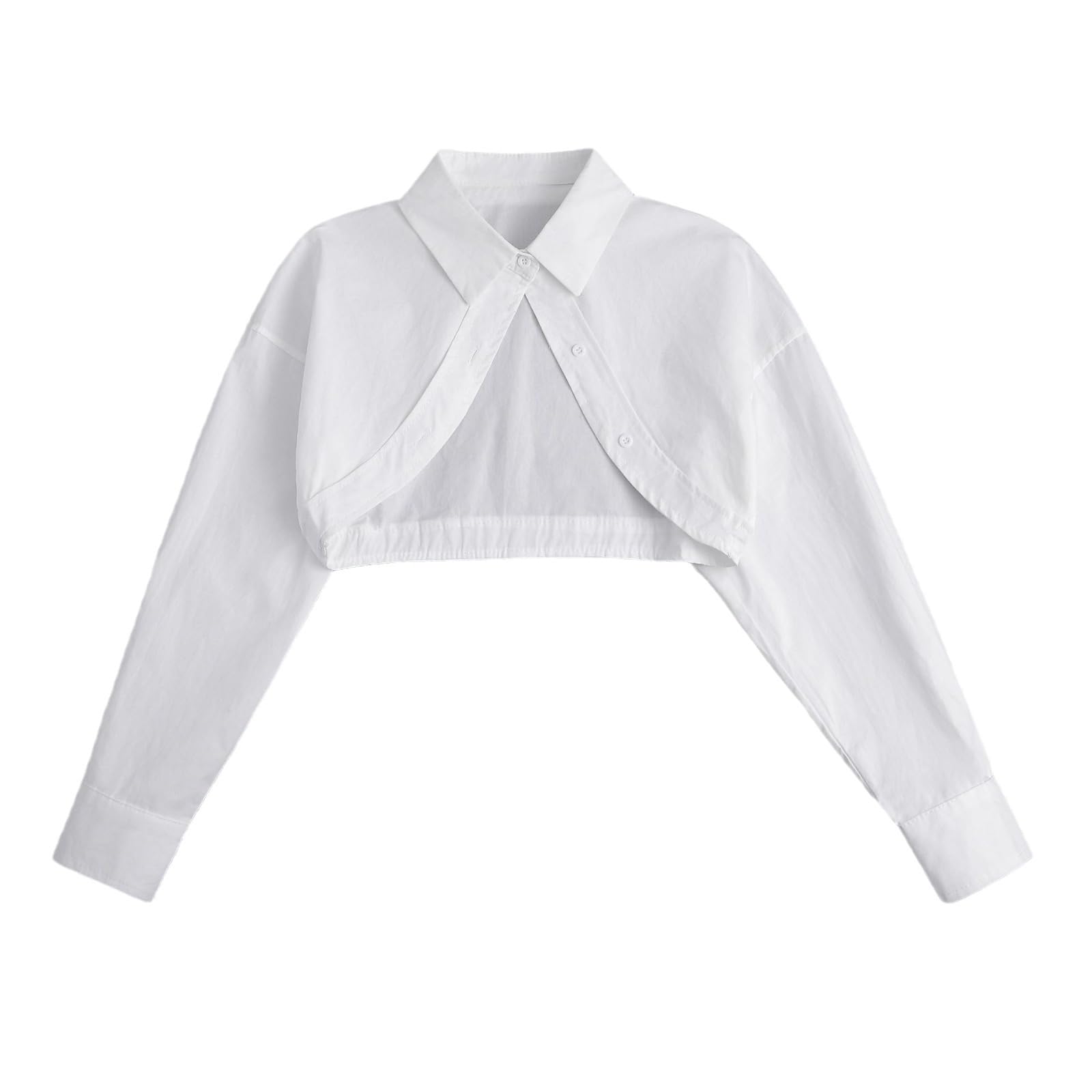 Fake Collar Long Sleeves Detachable Blouse False Collar Half Shirt Blouse Collar