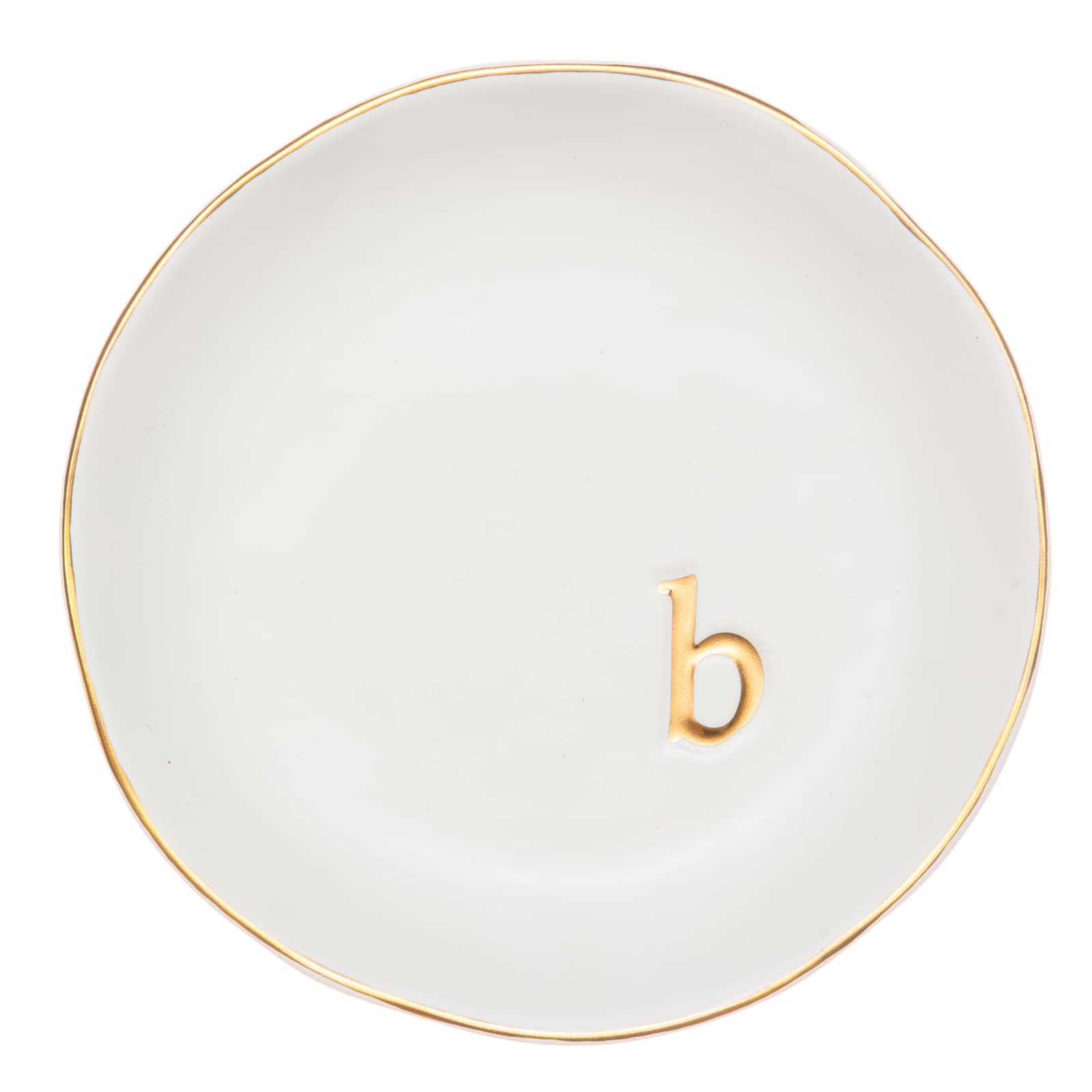 Ceramic  Initial Jewelry Tray, Decorative Trinket Dish 4.75"