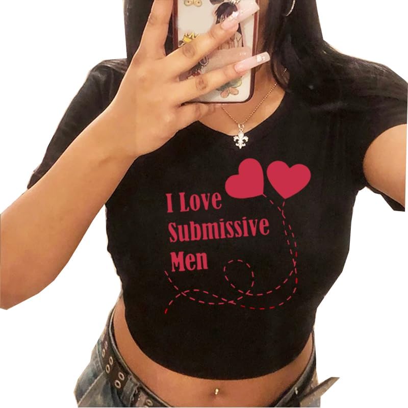 Girls Baby Tees Y2k Funny Graphic Short Sleeve Y2K Short Sleeve Graphic Crop Tops