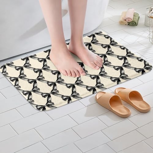 Kawaii Ribbon Bow 20"X32" Bath Mat Non Slip