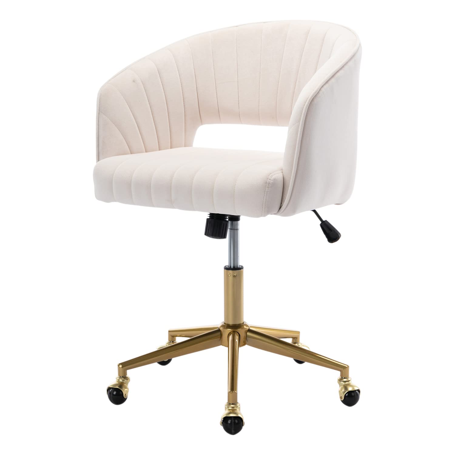 Vanity Velvet Chair, Upholstered Chairs with Adjustable Swivel Wheels