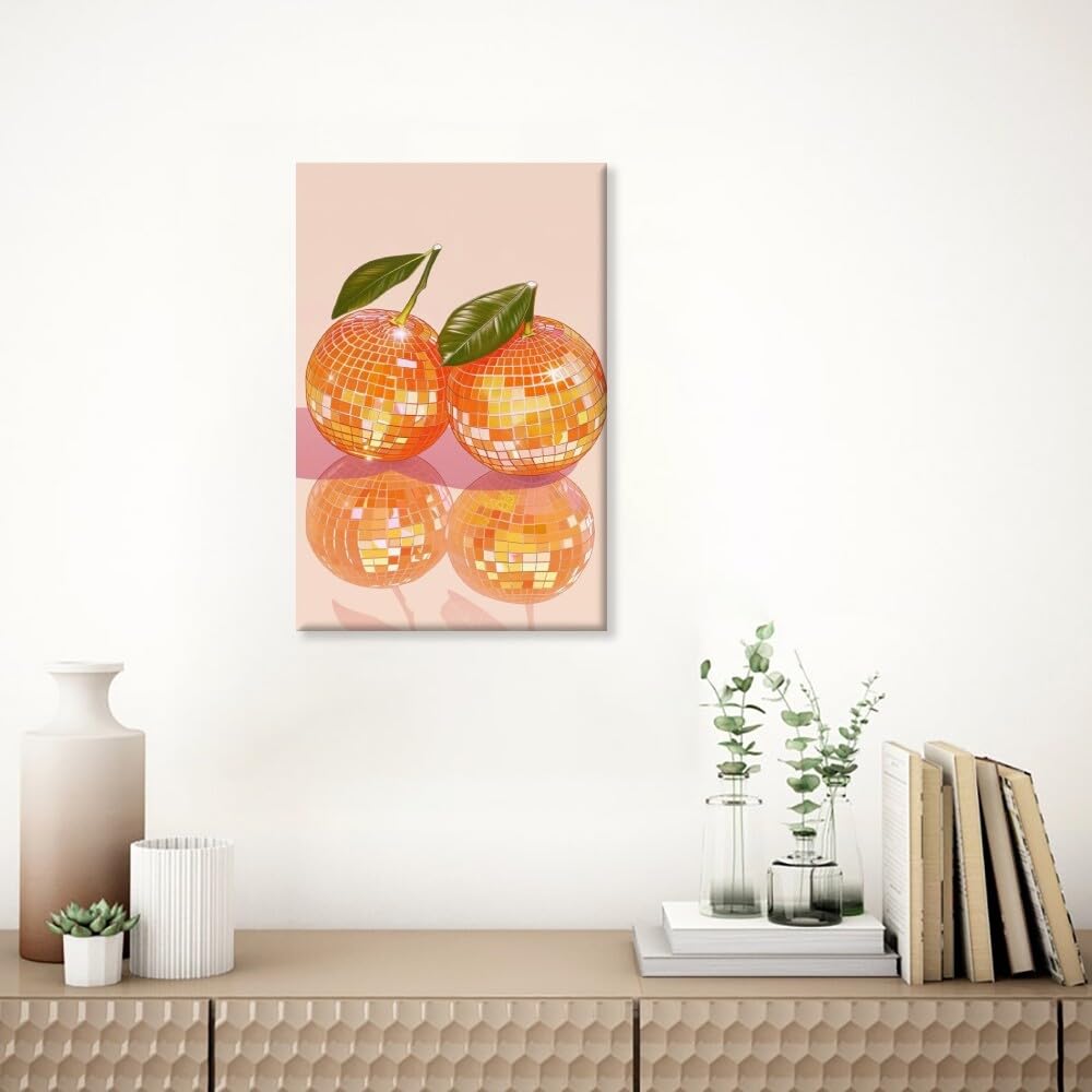 Disco Ball Fruits Canvas Print â€?Trendy Glam Wall Art