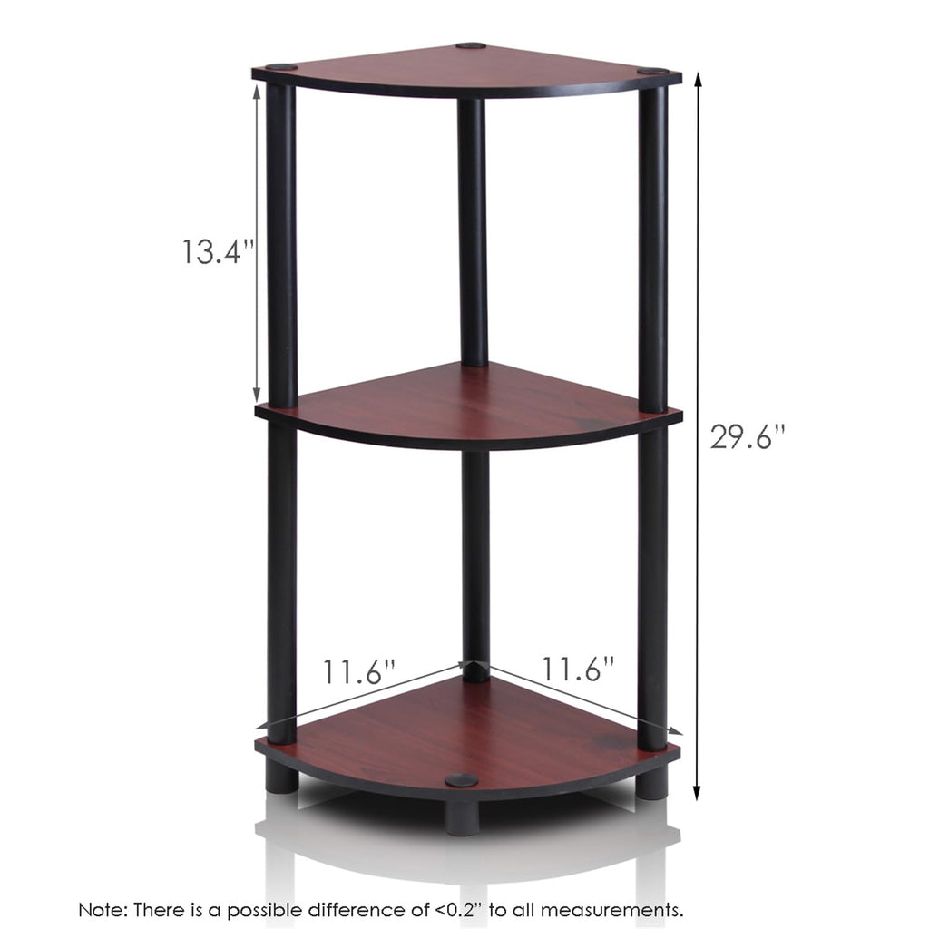 Three-Tier Round Tube Reversible Corner Display Rack Multipurpose Shelving Unit