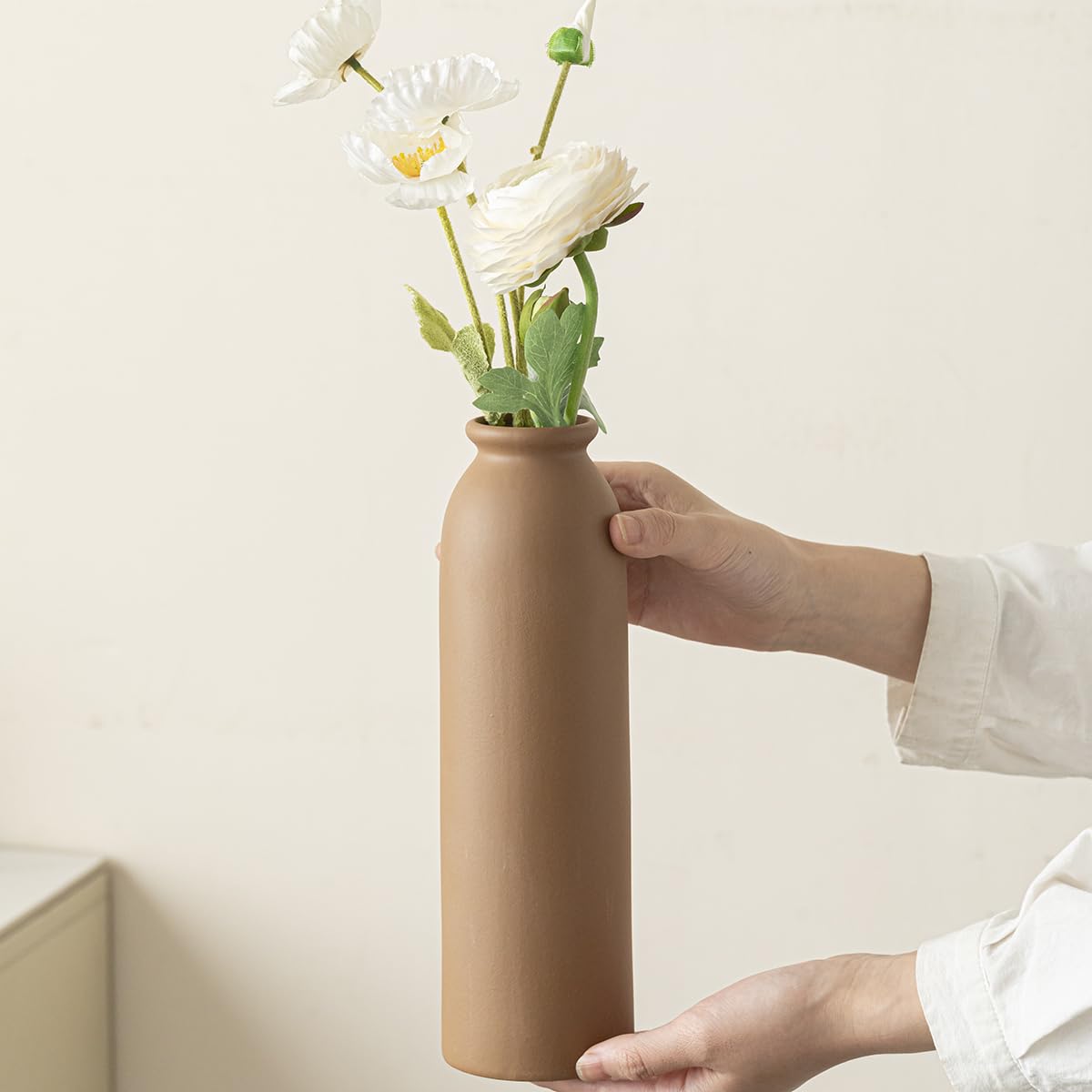 Tall Decorative Ceramic Vase Set, 3 Pieces