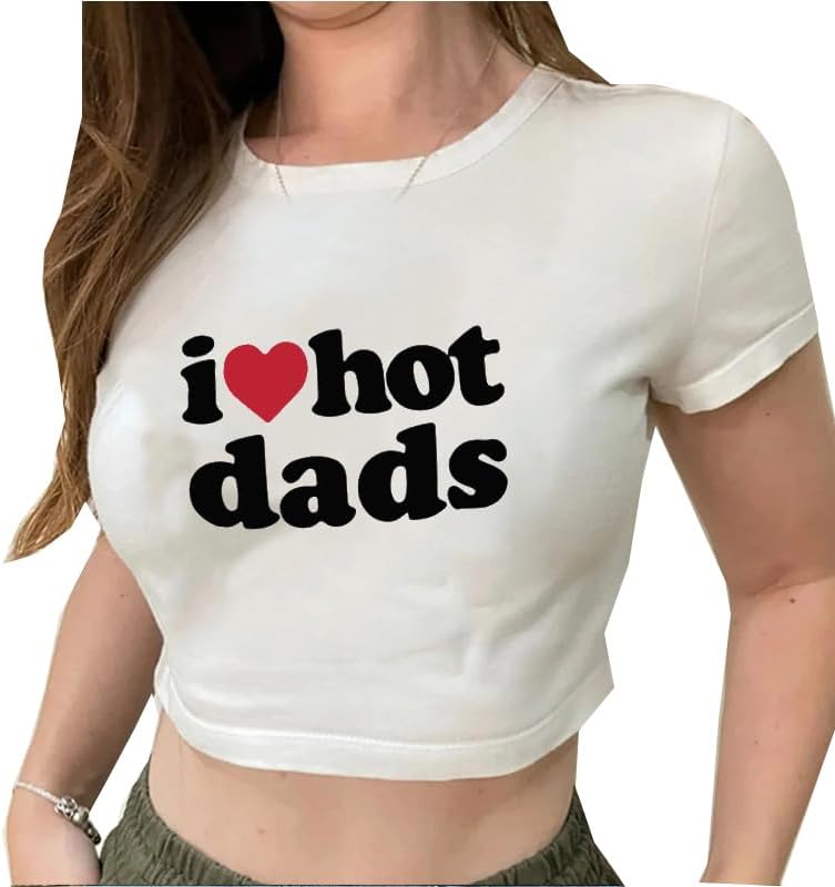 Girls Baby Tees Y2k Funny Graphic Short Sleeve Y2K Short Sleeve Graphic Crop Tops