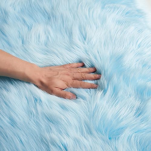 Ultra Soft Faux Fluffy/Fuzzy Shaggy Area Rug - Fur Chair Cover Seat Pad