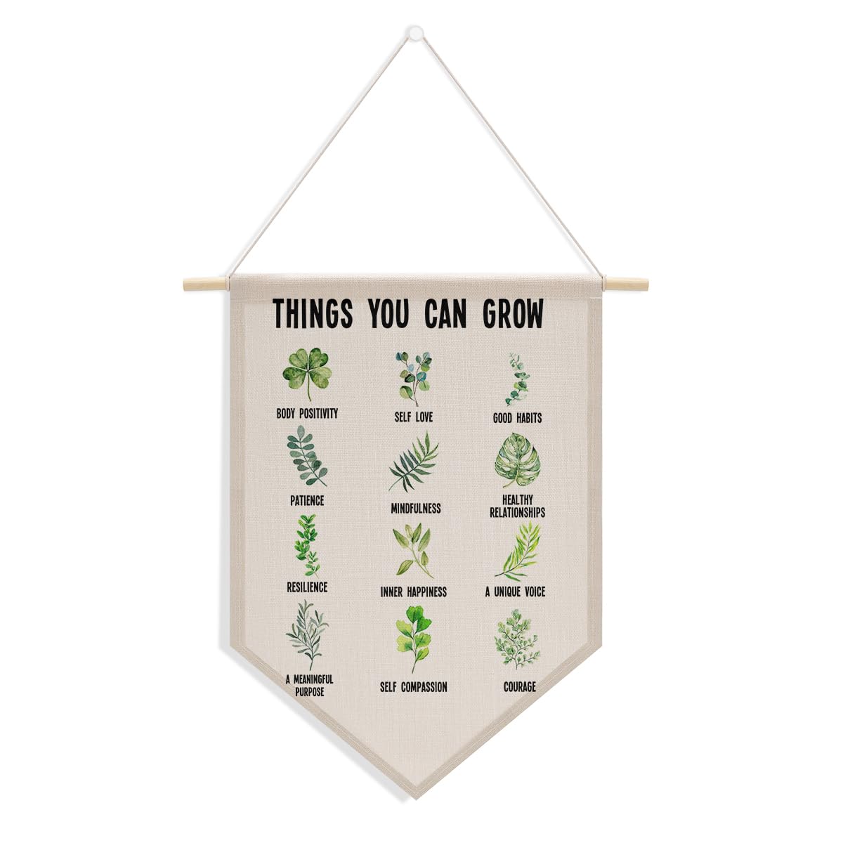 Preppy Positive Affirmations Wall Hanging Pennant Flag â€?Aesthetic Decor for Classroom, Bedroom, or Home