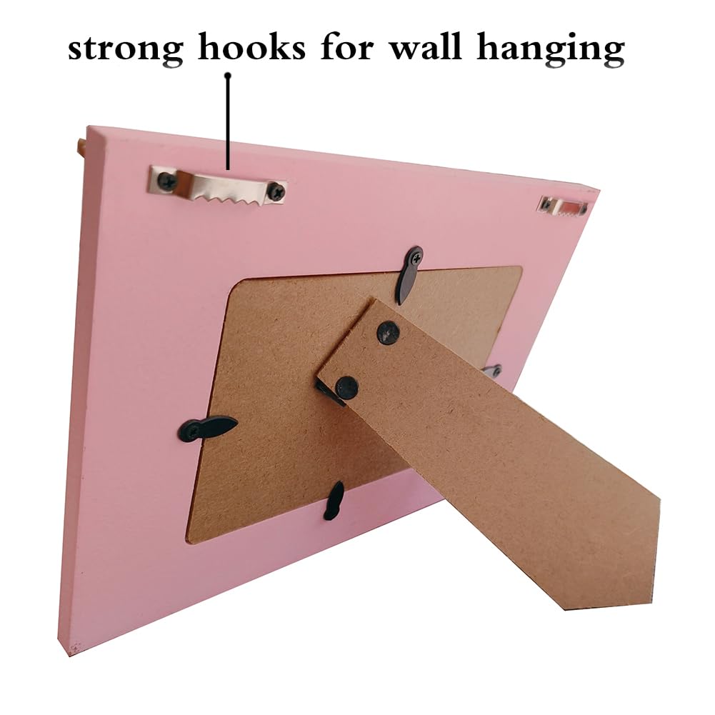 Love Picture Frame with Heart for Table Top and Wall Mounting-Distressed Wooden Photo Frame HD Glass Inside