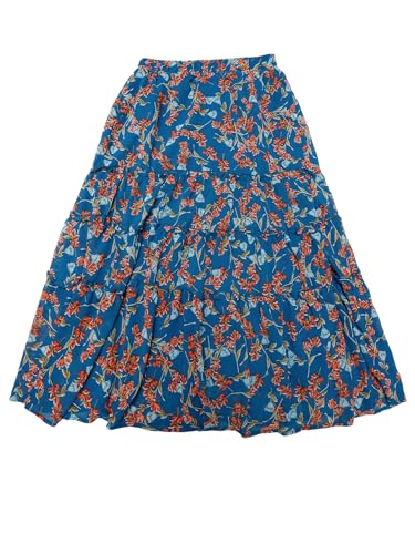 Women's Floral Skirt Chiffon A-line Long Tiered Ruffle Boho