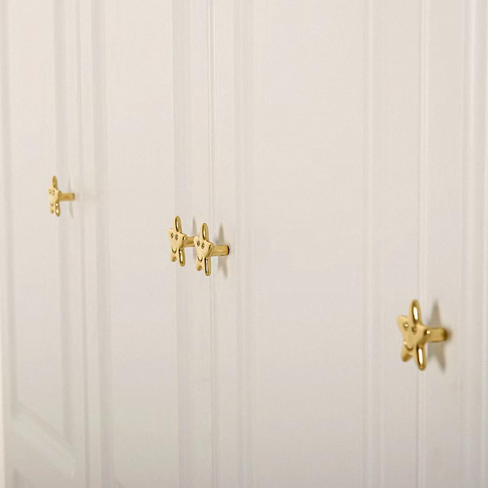 Gold 4 Pack Brass Knobs for Dresser, Drawers and Cabinet Decorative