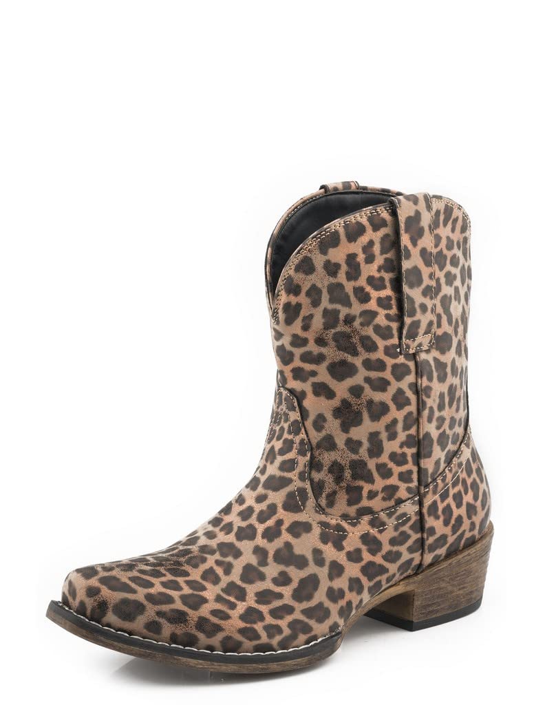 Womens Ingrid Floral Metallic Snip Toe Casual Boots Ankle Low Heel 1-2"