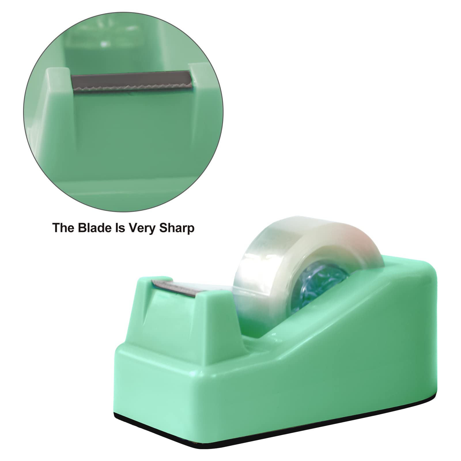 Desktop Tape Dispenser Adhesive Roll Holder with Weighted Nonskid Base, 1Pcs (Tape not Included)