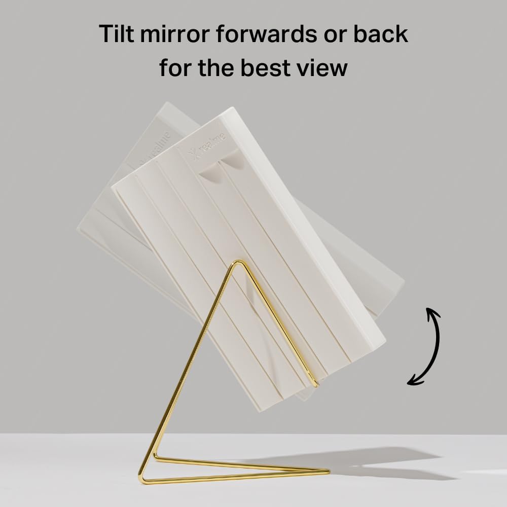 Mirror Stand â€?Brass-Coated Wire Holder for Angle Adjustment, Designed V Non-Reversing Mirror