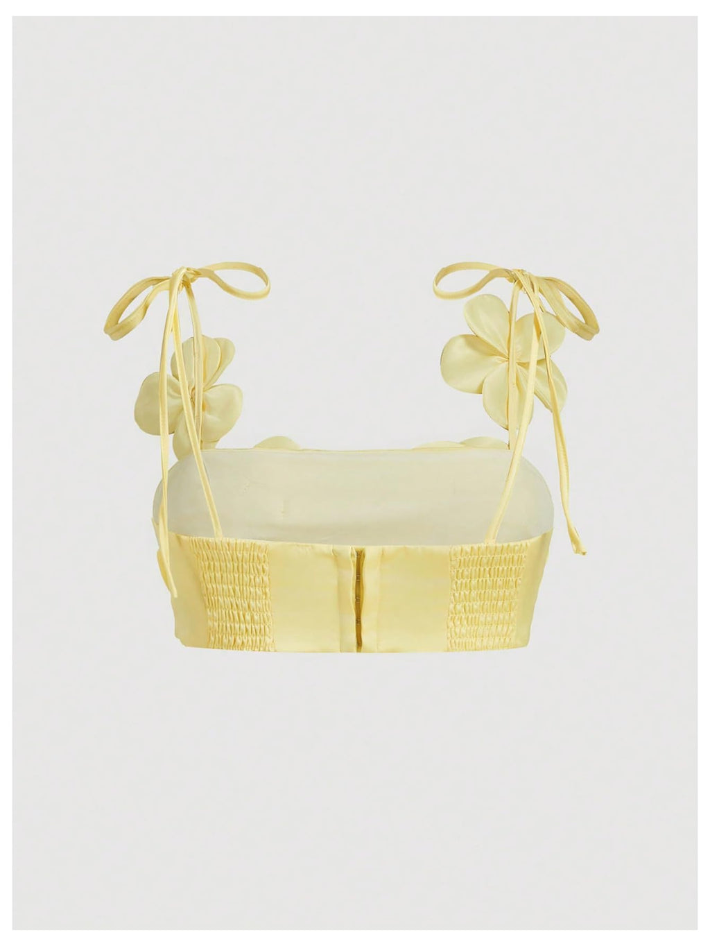 Women's 3D Floral Cami Crop Tops Tie Shoulder Spaghetti Strap Summer Tops Camisole