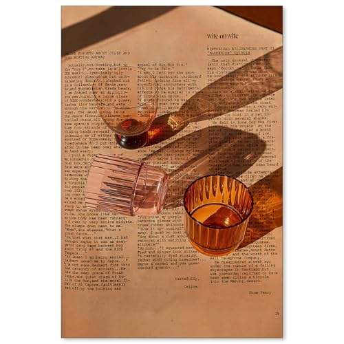 Cocktail Poster Alcohol Drink Wall Art Preppy Bar Cart Canvas Prints for Funky Bar Kitchen Wall Decor