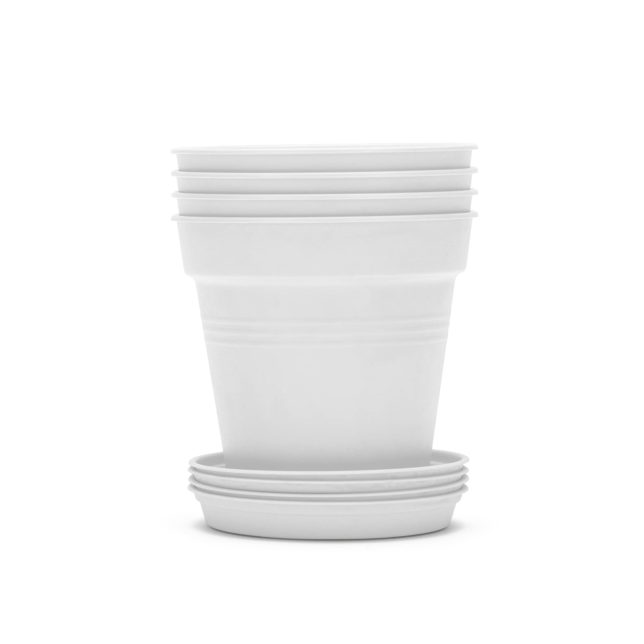 Home Garden Pots 4pk - Flowers, Herbs, Plants, Indoor, Outdoor, Colorful, 13cm Diameter (5in))