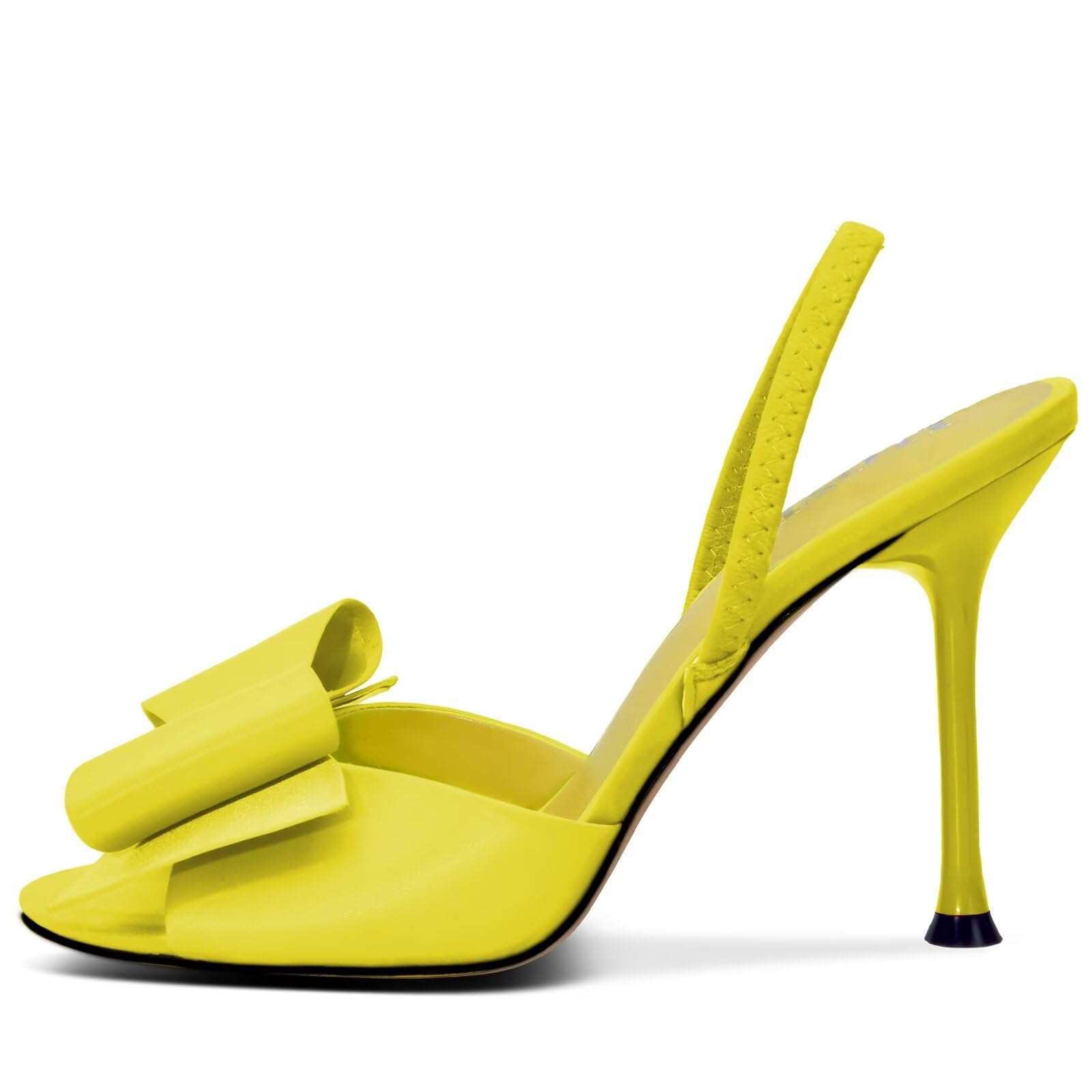 Satin High Heels Slingback Open Toe Mules Sandals Bow Stiletto Sexy Heels Comfortable Party Shoes