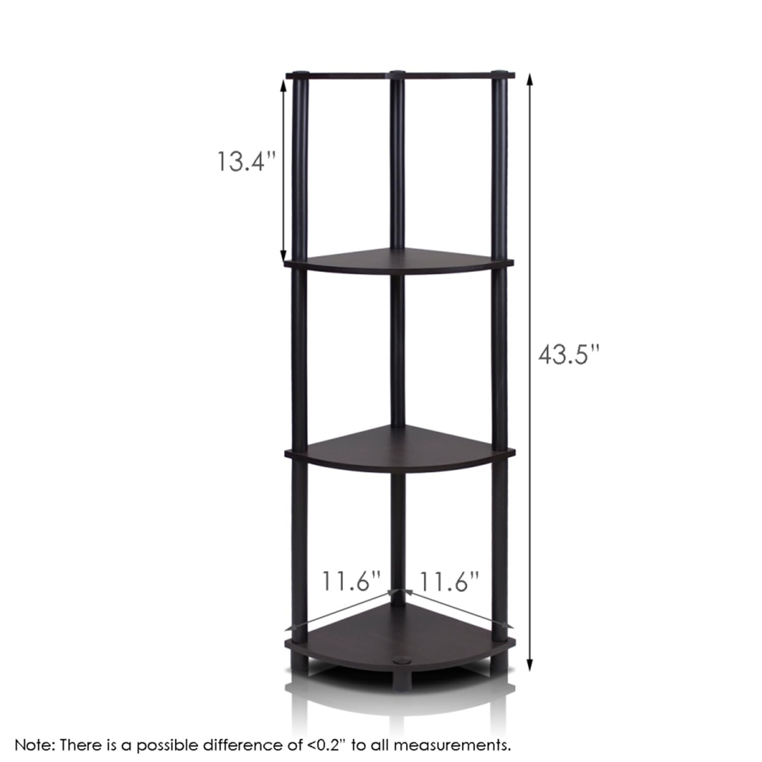 Three-Tier Round Tube Reversible Corner Display Rack Multipurpose Shelving Unit
