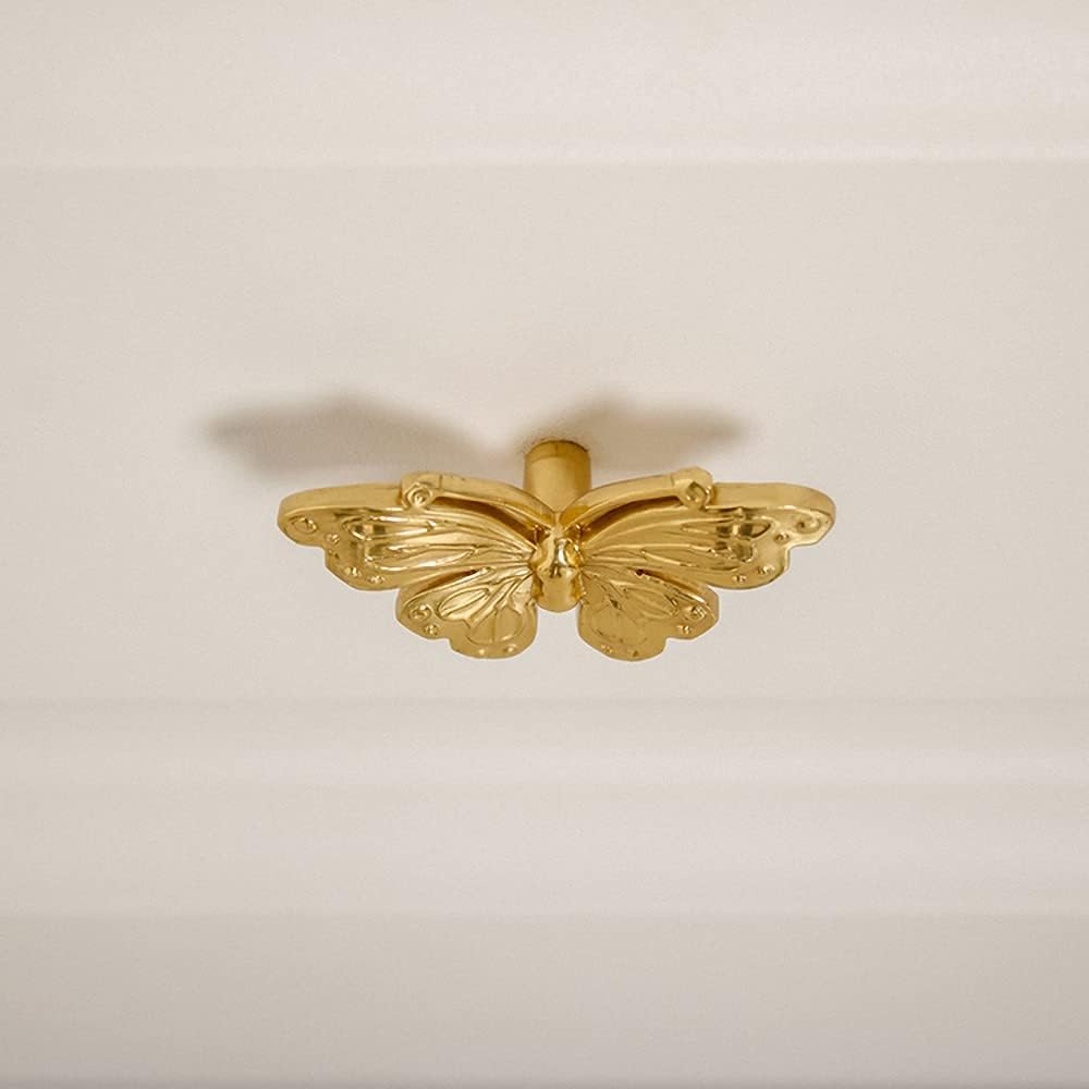 Gold 4 Pack Brass Knobs for Dresser, Drawers and Cabinet Decorative