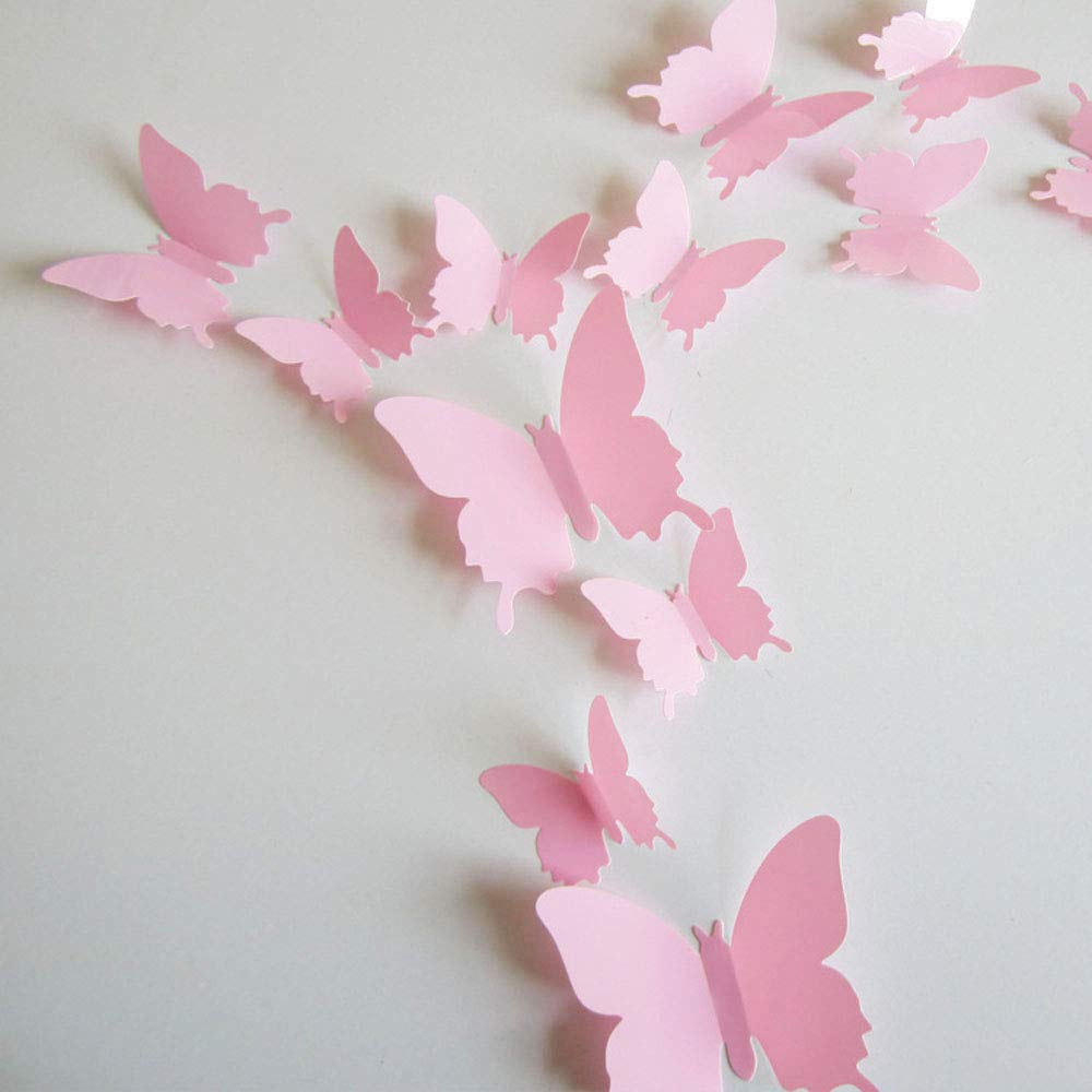 Removable 24pcs 3D Butterfly Mural Wall Stickers Decal