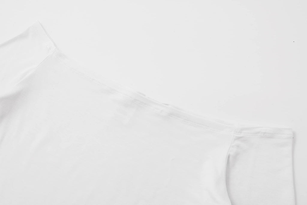 Women's Off Shoulder Short Sleeve Crop Top Comfy Basic Stretch Layer Shirt