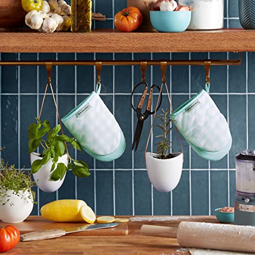 Gingham Mini Oven Mitt 2-Pack Set, Dried Rose, 5.5"x8"