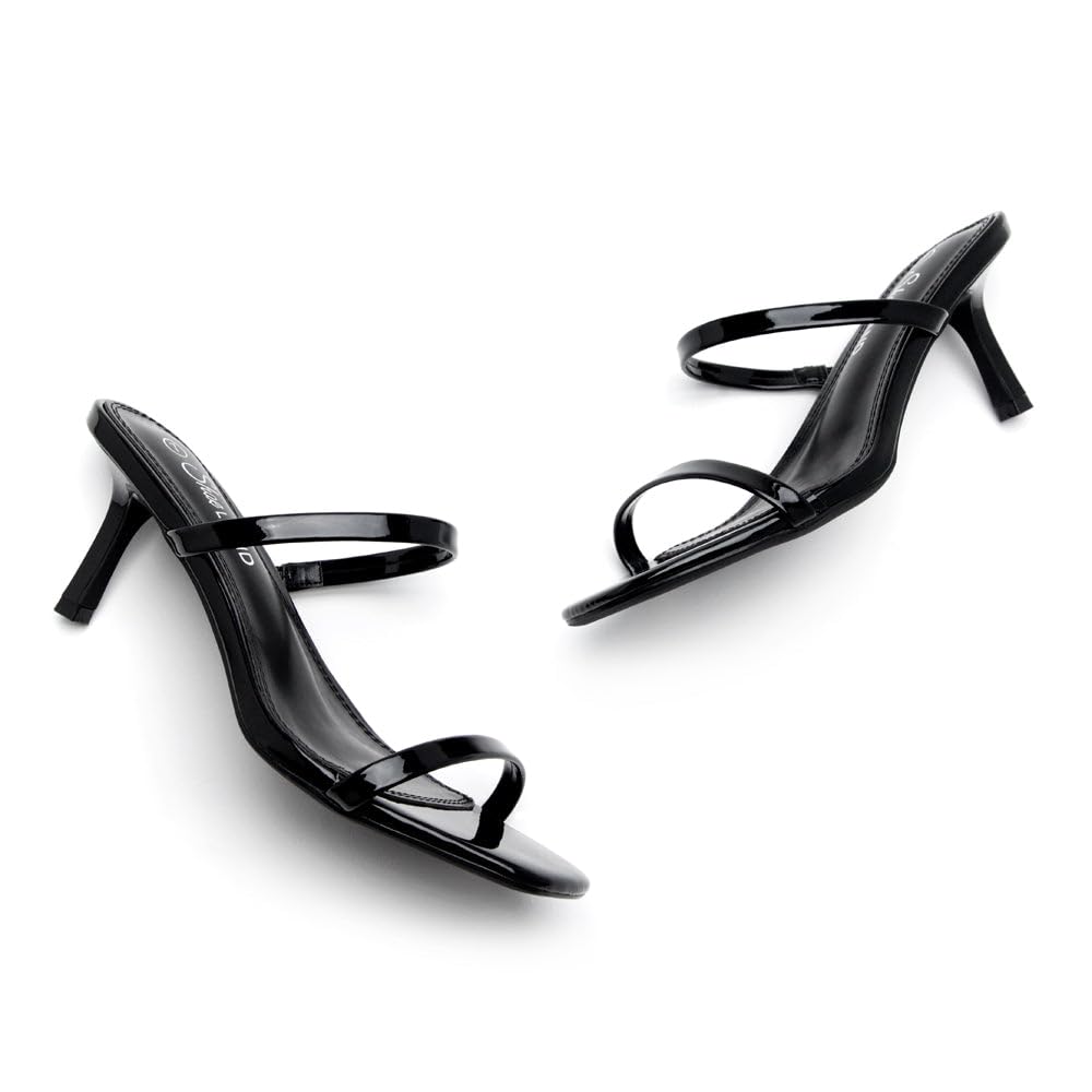 Women's Low Heels | Kitten Heel Sandals for Women | Open Toe Slip-On Slides | Two-Strap Heeled Mules