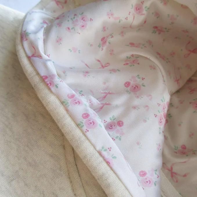 Women Bow Embroidery Hoodie Teen Girls Cute Graphic Hooded Loose Preppy Y2K Long Sleeve Pullover Hoodie Tops