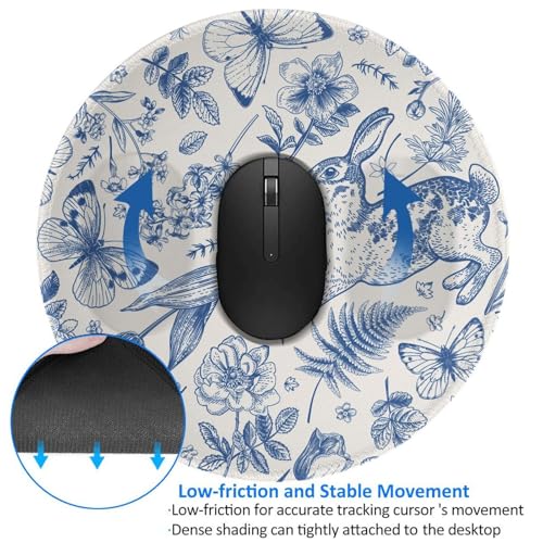 Round Mouse Pad Desk Top - Stitched Edges 8 X 8 Inch