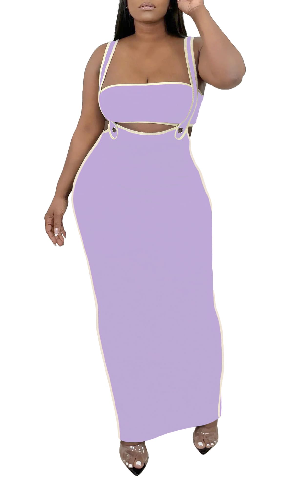 Women 2 Piece Outfits for Women Summer Tube Crop Tops Sexy Bodycon Dresses Maxi Skirt Sets Vacation Jumpsuits Club Outfits