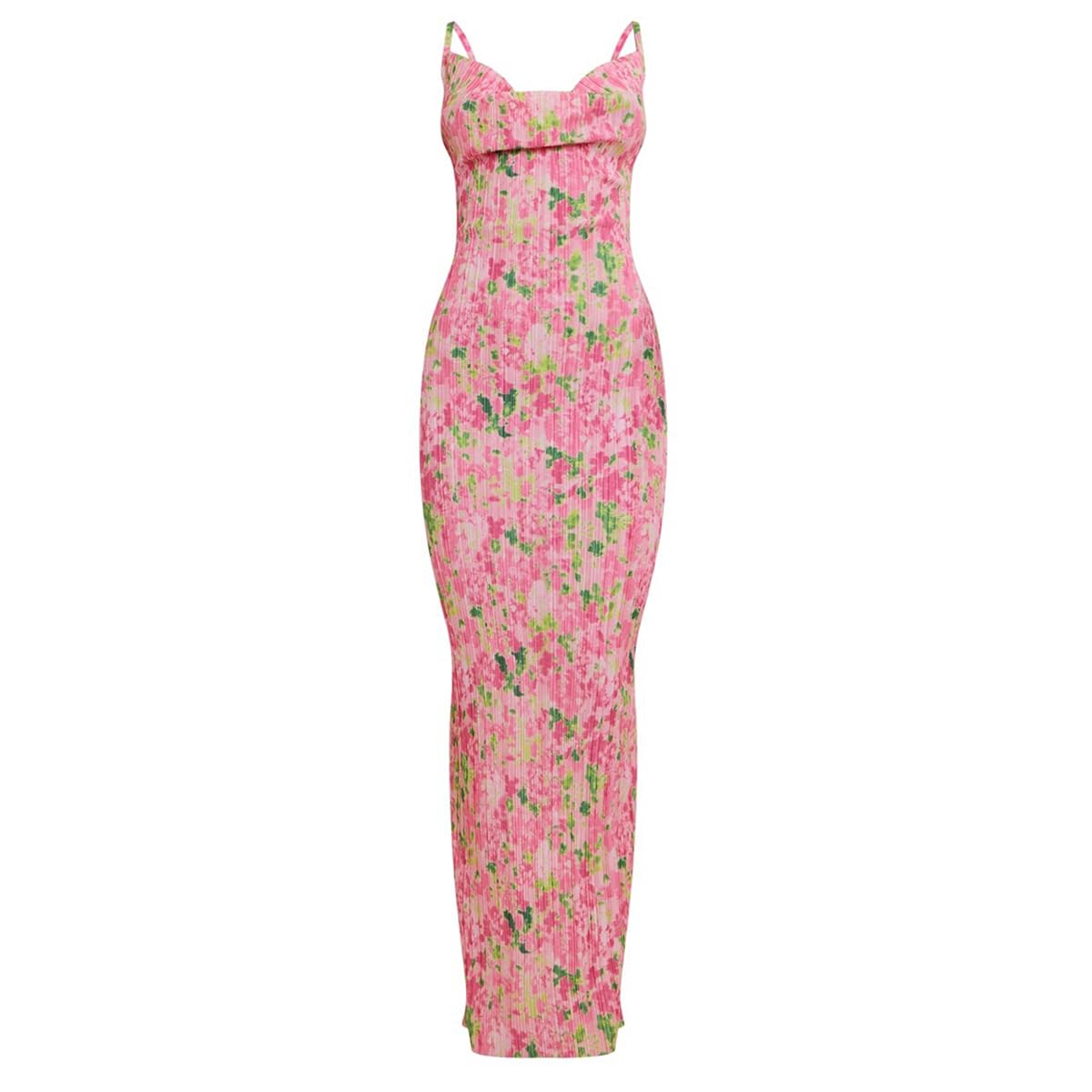 Women's Cowl Neck Dress Sexy Strap Shoulder Pleated Maxi Dress