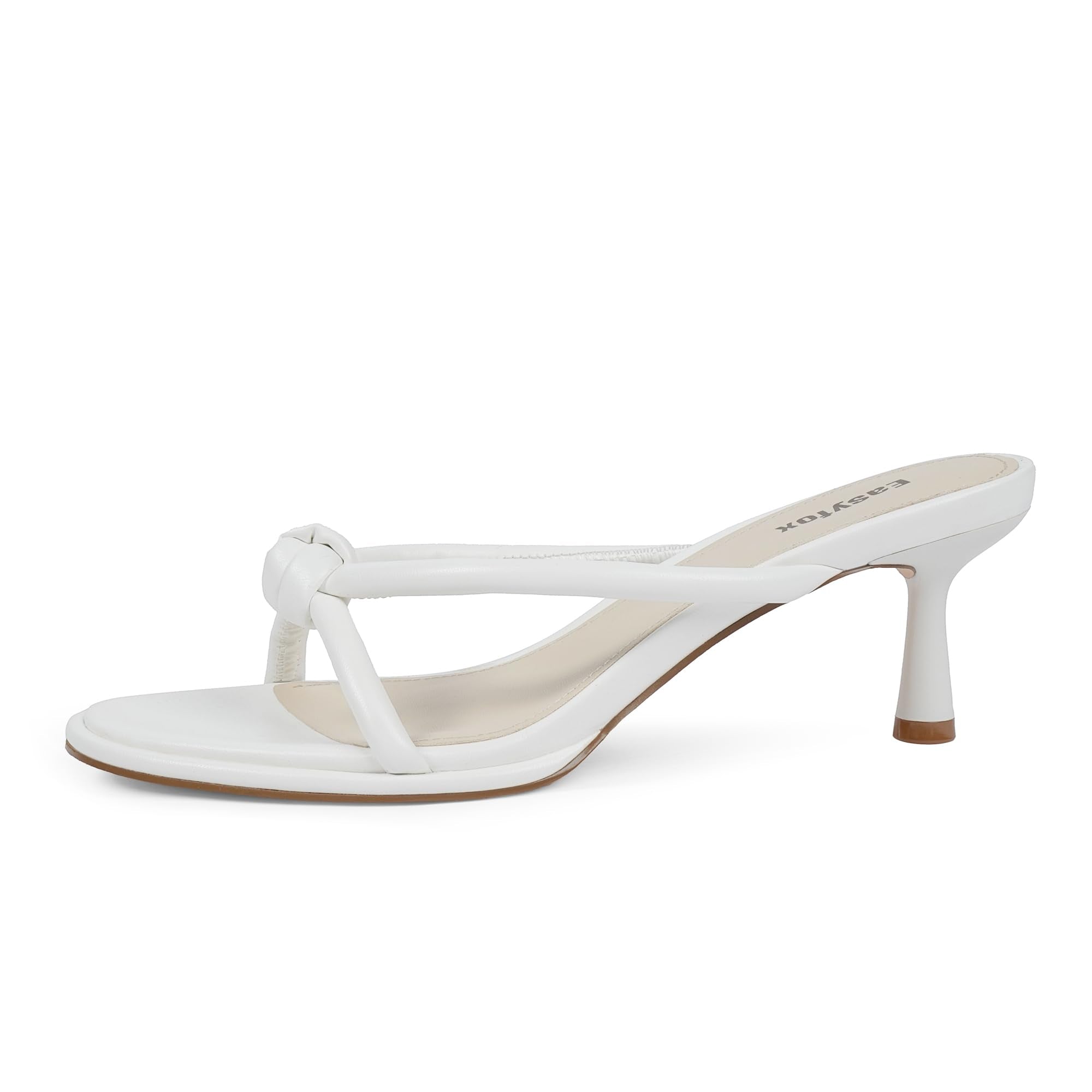 Womens Heeled Sandals Rounded Open Toe Kitten Heels Slip on Bow Mules Sandals