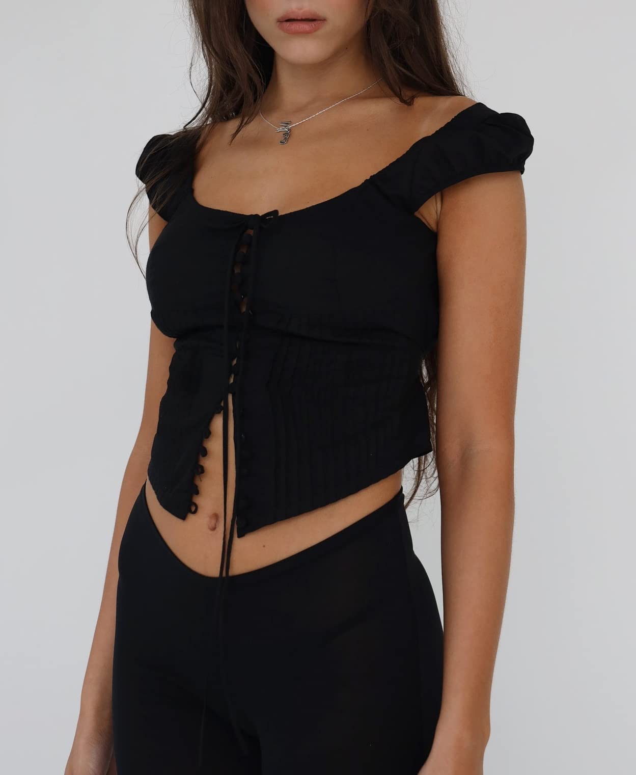 Women Elegant Lace V Neck Camis Sleeveless Spaghetti Strap Slim Camisoles Vintage Backless Tank Top