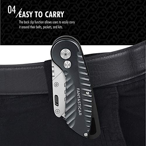 Folding Utility Knife, Cute Metal Box Cutter with Extra 5 Sharp Blades, Quick Blade Change, and Preminium Gift Packaging, for Cardboard Opener, Paper Cutter